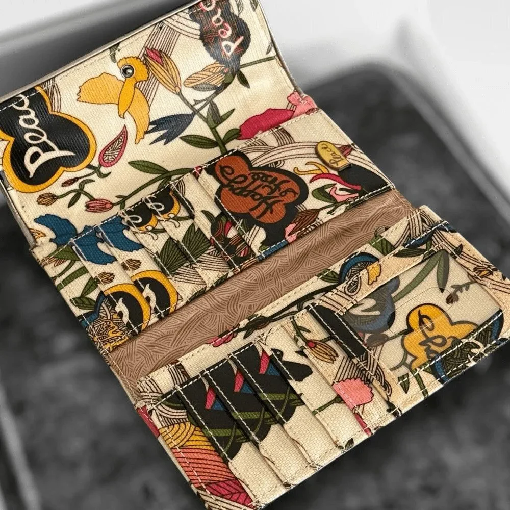 Sakroots Birds of Paradise Clutch Trifold Wallet Nature Peace Happy boho